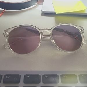 Cole Haan Clear Framed Polarized Unisex Sunglasses